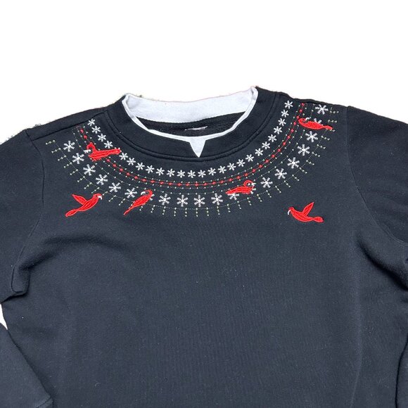 Vintage Adrian Delafield Sweater Womens M Winter Christmas Cardinals Snow Flakes - Picture 2 of 5